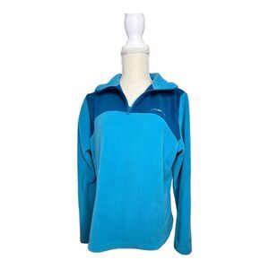 Columbia Fleece‎ womens XL Pullover 1/4 Zip two toned blue Lightweight jacket